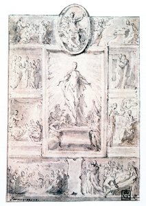 रचना स्केच, c1513-1540 द्वारा Parmigianino
