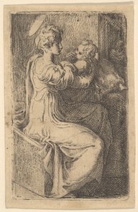 मैडोना एंड चाइल्ड, 16 वीं शताब्दी। द्वारा Parmigianino