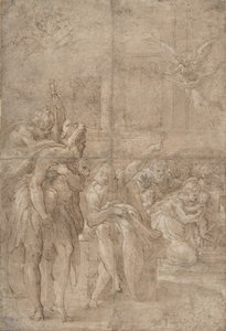 चरवाहों की आराधना, 1524-27। द्वारा Parmigianino