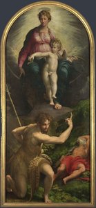 द मैडोना एंड चाइल्ड विद सेंट्स जॉन द बैपटिस्ट और जेरोम, 1527 द्वारा Parmigianino