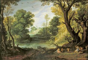 अप्सराओं और व्यंग्यकारों के साथ लैंडस्केप, 1623