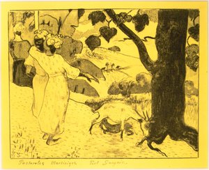 मार्टीनिक पैस्टोरल्स, वोल्पिनी सूट से: लिथोग्राफिक ड्रॉइंग्स, 1889., 1889। द्वारा पॉल गाउगिन