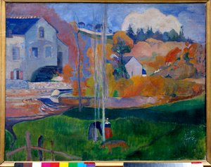 Paysage de Bretagne, le moulin david (ब्रिटनी में लैंडस्केप, मिल डेविड) पॉल गाउगिन द्वारा पेंटिंग (1848-1903) द्वारा पॉल गाउगिन