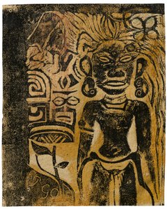 ताहितियन आइडल, द देवी हिना, 1894-95 द्वारा पॉल गाउगिन
