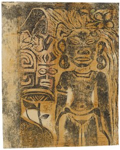 ताहितियन आइडल, द देवी हिना, 1894-95 द्वारा पॉल गाउगिन