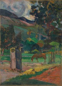 ताहितियन लैंडस्केप, 1892। द्वारा पॉल गाउगिन