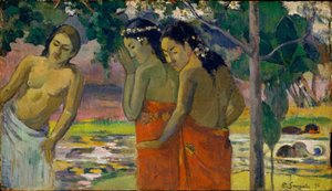 तीन ताहितियन महिलाएं, 1896 द्वारा पॉल गाउगिन