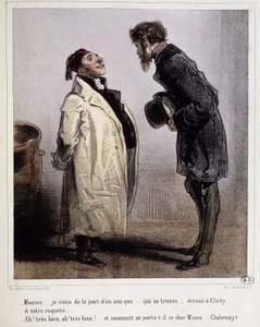देनदार और लेनदार, कार्टून डी गवर्नी, सी। 1840. द्वारा पॉल गवरानी