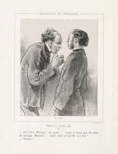 मास्क और चेहरे: यहाँ, Par-la, 1850s। द्वारा पॉल गवरानी