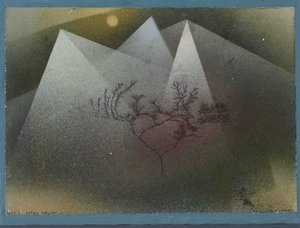 1925 में विंटर में माउंटेन पर्वत, 1925 में पर्वत। द्वारा Paul Klee