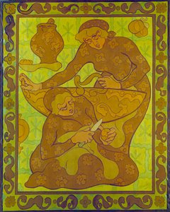 पॉल रैनसन द्वारा एप्पल पीलर टेपेस्ट्री (1864-1909) 20वीं सदी का निजी संग्रह द्वारा पॉल एली रैनसन