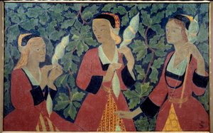 पॉल सेरुसियर द्वारा द थ्री स्पिनर्स पेंटिंग (1863-1927) 1918 ब्रेस्ट म्यूज़ियम ऑफ़ फाइन आर्ट्स द्वारा पॉल सेसरियस