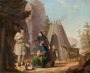 लैपोनियन की वेशभूषा, c.1800 (कैनवास पर तेल) द्वारा पीहर हिलस्ट्र्राम