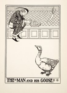 द मैन एंड हिज़ गूज़, ए हंड्रेड फेबल्स ऑफ़ ईसप से, pub.1903 (उत्कीर्णन) द्वारा पर्सी जे बिलिंग्सहर्स्ट