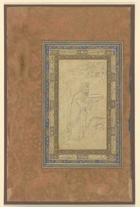 एक बूढ़ा आदमी एक कटोरा लेकर जाता है, c.1610-15 द्वारा फारसी स्कूल