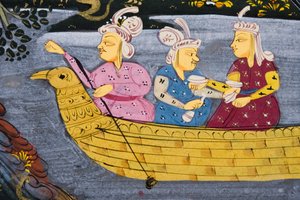 शिकार दृश्य (कागज पर अपारदर्शी wc) (272918 का विस्तार) द्वारा फारसी स्कूल