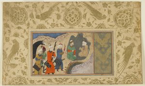 इस्कंदर एक उपदेश, ग। 1500 (अपारदर्शी जल रंग, स्याही और कागज पर सोना) का दौरा करता है द्वारा फारसी स्कूल