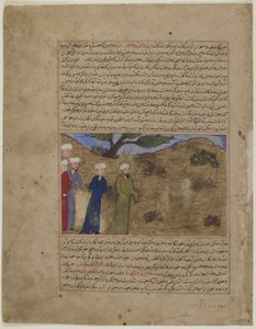 यीशु और सैम, एक मजमा से "अल-तवारीख, c.1425 द्वारा फारसी स्कूल