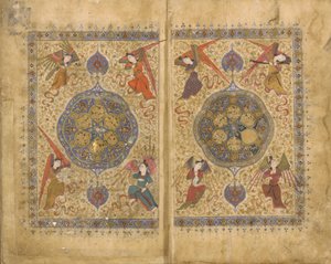 ख्वाजू किरमानी, शिराज, ईरान, तैमूर काल, 1437-38 (खसरा पानी के रंग, स्याही और कागज पर सोना) द्वारा खमसा (पंचक) द्वारा फारसी स्कूल