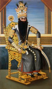 फत अली शाह (1762-1834) का चित्र, सीए 1805, 1797 से 1834 तक फारस के राजा, अज्ञात कलाकार, कैनवास पर तेल द्वारा फारसी स्कूल