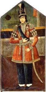 नासर-अल-दीन शाह का चित्र, c.1850 द्वारा फारसी स्कूल