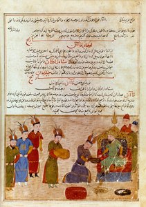 ओगोदेई खान (1186-1241) का प्रतिनिधित्व, वह चंगेज खान का पुत्र है। इतिहासकार राशिद अल-दीन (अल दीन) (1247-1318) द्वारा 1430 के आसपास "" जामी अल-तवारीख "" (जामी अल तवारीख) या "" सार्वभौमिक इतिहास "" से लिया गया फारसी लघ द्वारा फारसी स्कूल