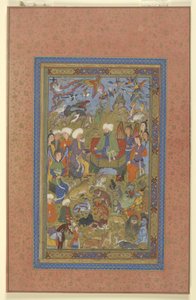 सुलेमान और बिलकिस एंब्रोइडेड, c.1590-1600 द्वारा फारसी स्कूल