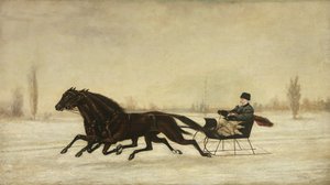 विंटर लैंडस्केप में 1880 में हॉर्स-ड्रॉन स्लीव में डेविड मार्श द्वारा Peter B. West