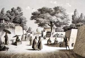 नेफा में स्ट्रीट, ल्यू च्यू, टी. सिंक्लेयर द्वारा उकेरा गया (रंगा हुआ लिथो) द्वारा पीटर बर्नहार्ड विल्हेम (बाद में) हेन