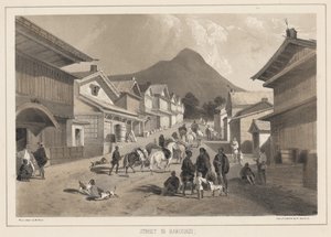 हकोदी में सड़क, सारोनी एंड कंपनी द्वारा लिथो, 1855 (क्रोमोलिथो) द्वारा पीटर बर्नहार्ड विल्हेम हेन