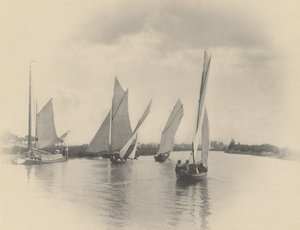 1885 में हॉर्निंग में एक सेलिंग मैच। द्वारा पीटर हेनरी इमर्सन