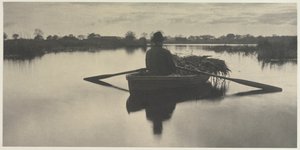 नोरफोक ब्रोड्स, 1886, प्लेट XXI, 1886 पर रोइंग होम द शूफ-स्टफ फ्रॉम लाइफ़ एंड लैंडस्केप। द्वारा पीटर हेनरी इमर्सन