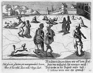 जोड़े आइस-स्केटिंग, c.1650 द्वारा पीटर मैं अंधा