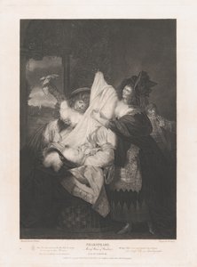 फालस्टाफ इन द बक बास्केट शेक्सपियर, मेरी वाइव्स ऑफ वाई..., पहली बार 1793 में प्रकाशित, 1852 में फिर से प्रकाशित।