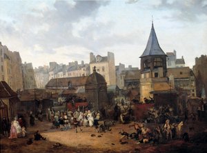 फ्रांस के दौफिन लुई जोसेफ (1781-1789) के जन्म के अवसर पर 21/01/1782 को पेरिस ऑक्स हॉल्स शहर द्वारा दिए गए आनंद लुई फिलिबर्ट डेबूकोर्ट (1755-1832) 1782 सन द्वारा पेंटिंग। 0,89x1,16 मीटर पेरिस, मुसी कार्नावलेट द्वारा फिलीबर्ट लुइस डेब्यूकोर्ट
