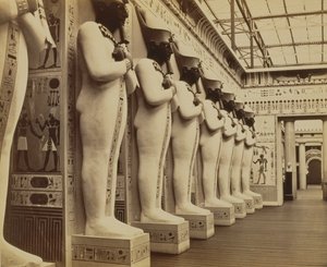 मिस्र की अदालत और हॉल ऑफ द कोलॉसी, क्रिस्टल पैलेस, सेडेनहैम, 1854 का मुखौटा