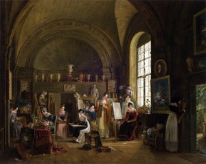 सोरबोन, 1816 में वैन डैल और उनके छात्रों के स्टूडियो का इंटीरियर