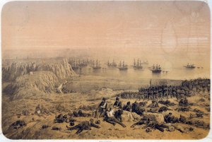 क्रीमियन युद्ध (1853-1856): 09/20/1854 को अल्मा की लड़ाई। चित्रण द्वारा फिलिप बेनोइस्ट