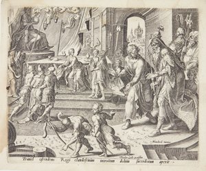 दानिय्येल द्वारा बेल के याजकों की धोखाधड़ी का खुलासा द्वारा Maarten van Heemskerck