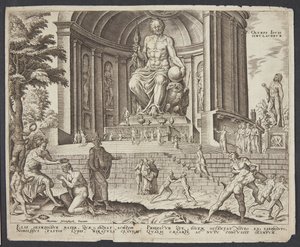 ओलंपिया में बृहस्पति की मूर्ति द्वारा Maarten van Heemskerck