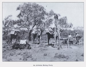 एक आर्टेसियन बोरिंग पार्टी (बी/डब्ल्यू फोटो) द्वारा फोटोग्राफर ऑस्ट्रेलियाई