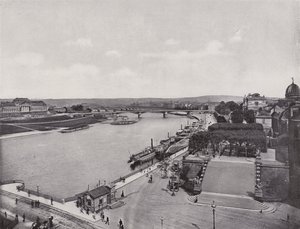Bruhl'sche Terrasse और Elbquai (b/w फोटो) द्वारा फ़ोटोग्राफ़र जर्मन
