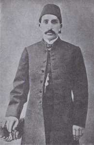 अब्दुल हमीद द्वितीय, तुर्क साम्राज्य के सुल्तान, 1909 में यंग तुर्कों द्वारा उखाड़ फेंका गया (b/w फोटो) द्वारा फोटोग्राफर तुर्की