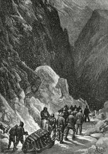 कैप्टन चार्ल्स फ्रांसिस हॉल (1821-1871) का दफन, अमेरिकी खोजकर्ता, ग्रीनलैंड, नवंबर 1871, पोलारिस अभियान द्वारा ब्लेज़ निकोलस ले सुयूर