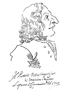 संगीतकार एंटोनियो विवाल्दी का कैरिकेचर, 1723