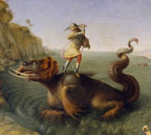 पर्सियस रेस्क्यूइंग एंड्रोमेडा, c.1510-13 (तेल कैनवास) (विस्तार) द्वारा पिएरो डी कोसिमो