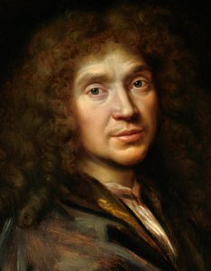 "" पोर्ट्रेट ऑफ मोलिएरे "" (1622-1673) का विवरण जीन बैप्टिस्ट पॉक्वेलिन - कैनवास पर तेल - पियरे मिग्नार्ड के स्कूल से पेंटिंग (1612-1695) - चान्तिली, मुसी कोंडे द्वारा पियरे (स्टूडियो ऑफ मिग्नार्ड)