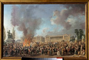 Fete de l'unite on the Place de la Concorde (29 थर्मिडोर ए I या 10 अगस्त 1793)। पियरे डेमाची द्वारा पेंटिंग (1723-1807)