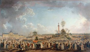 8 जून 1794, 1794 मंगल के क्षेत्र में सर्वोच्च अस्तित्व का उत्सव। द्वारा पियरे एंटोनी डिमाची