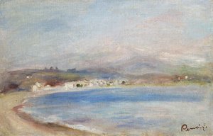 Cros de Cagnes, Sea, Mountains, c.1910 (कैनवास पर तेल) द्वारा पियरे अगस्टे रेनॉयर
